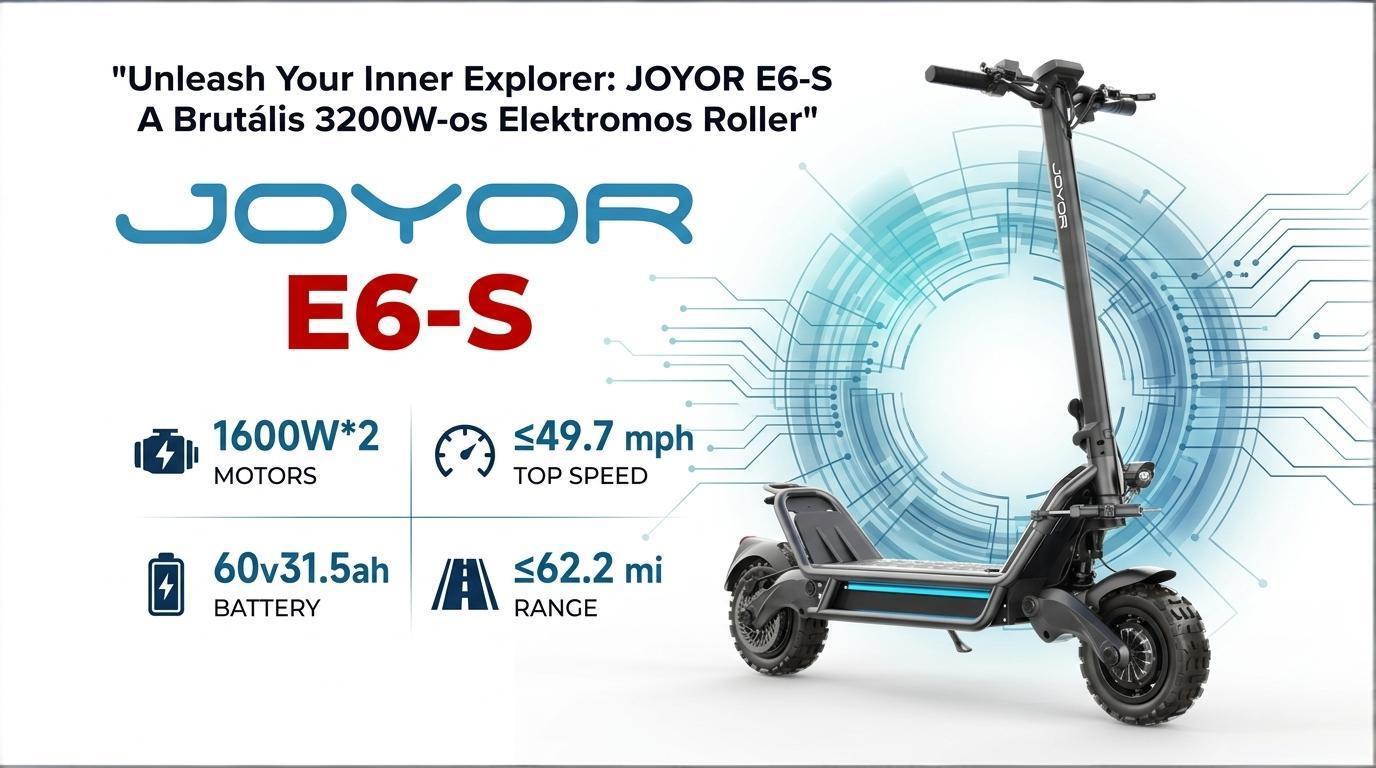 JOYOR E6-S Brutális 3200W-os Elektromos Roller Magyarország