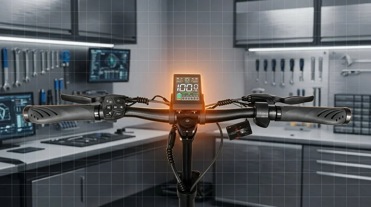 Joyor T10 NFC smart display screen showing speed P-settings and throttle setup verified by Joyor technical support.
